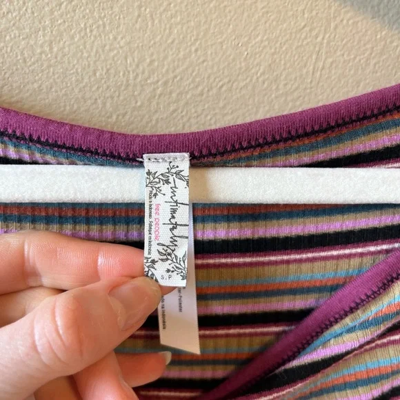 Free People Put a Stripe on it bodysuit size small - Picture 4 of 5